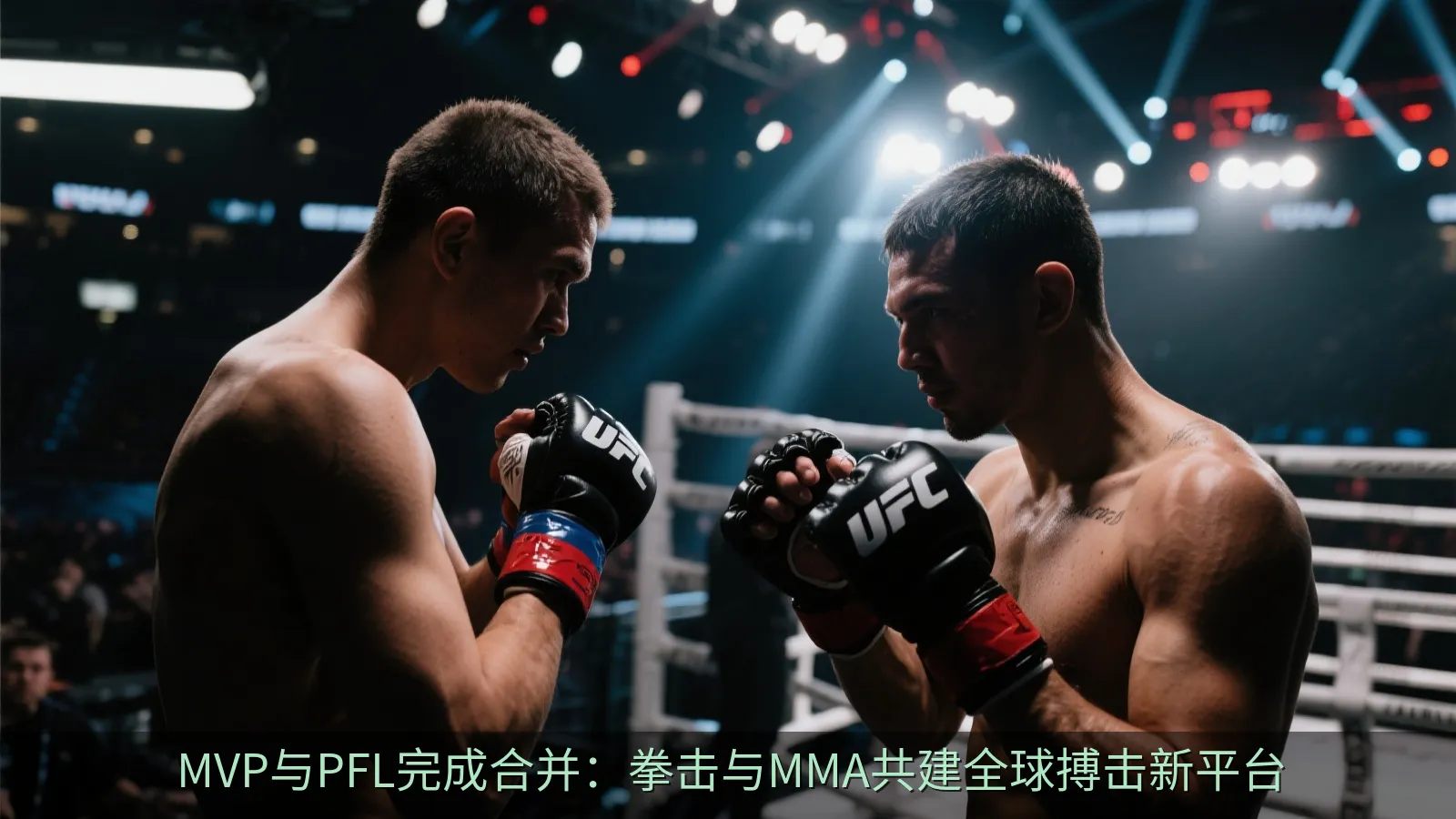 现场搏击比赛中拳击手与综合格斗选手备战的体育场景